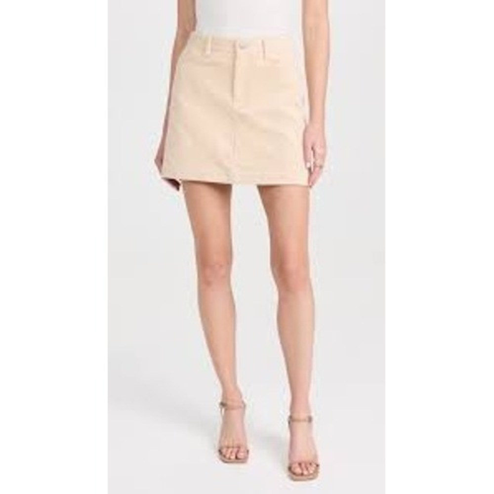Alex Mill Beige Corduroy Mini Skirt Womens Size 14 Tan Cotton Blend 5-Pocket